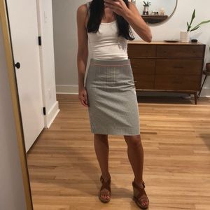 J Crew Seersucker Pencil Skirt